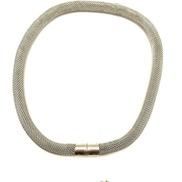 Mesh Necklace with Magnetic Pendant 16” Removable Pendant Statement Big Bold - Picture 6 of 9